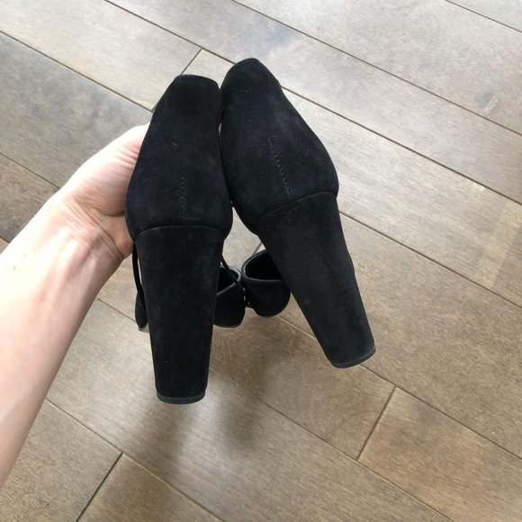 Steve Madden Black Suede Pamperd Lace-Up Pump Heel - Picture 4 of 9